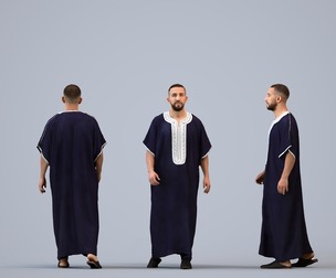 00316_Adil001 Adult Middle Eastern man walking through public space in summer attire