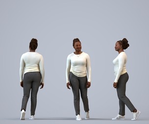 00317_Theresia016 Adult Black woman walking through public space in autumn attire