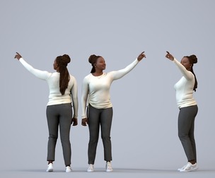 00317_Theresia005 Adult Black woman presenting in public space wearing transitional seasonal