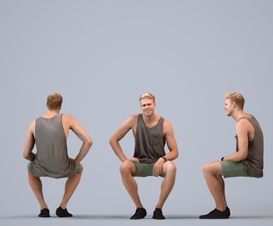 00321_Boris006 Adult Caucasian man relaxing at home in casual summer clothing
