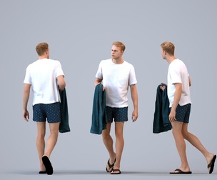 00323_Boris011 Adult Caucasian man walking through architectural space in summer clothing