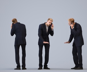 00324_Boris0077 Adult Caucasian man calling with smartphone in office wearing transitional attire