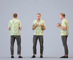 00326_Boris003 Adult Caucasian man standing in casual summer attire for public space visualization