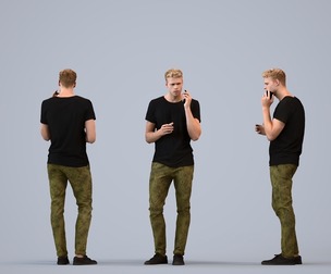 00328_Boris008 Adult Caucasian man calling on smartphone in public summer casual attire