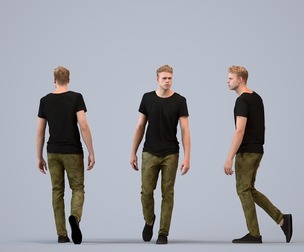 00328_Boris004 Adult Caucasian man walking through public space in casual summer attire