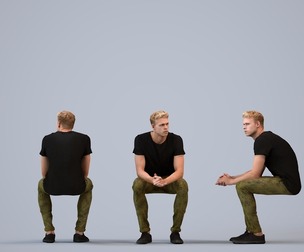 00328_Boris009 Adult Caucasian man sitting at home in casual summer clothing
