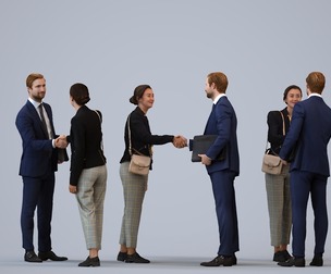 00332_Foster013 Adult Caucasian professionals bonding in office wearing transitional seasonal