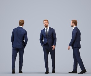 00332_Foster005 Adult Caucasian male walking through office in autumn or spring business attire