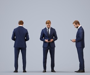00332_Foster006 Adult Caucasian male standing in office wearing autumn or spring business attire,