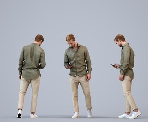 00334_Foster007 Adult Caucasian man walking outdoors with smartphone in autumn attire