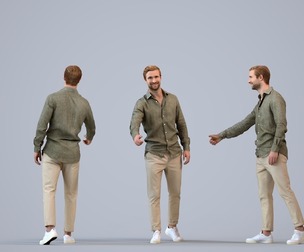 00334_Foster004 Adult Caucasian man walking through public space in transitional seasonal attire