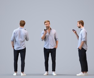 00336_Foster006 Adult Caucasian man standing in public space with smartphone, autumn attire