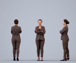 00347_Anisa003 Adult Caucasian woman waiting in office wearing autumn or spring business attire