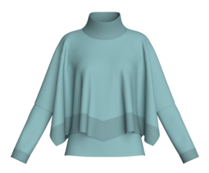 Girls Cary Layered Poncho Sweater | Marvelous / Clo3d / obj / fbx