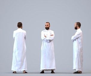 00348_Mansur003 Adult Middle Eastern man waiting in public space wearing summer clothing