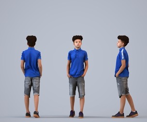00352_Lucas007 Teen mixed-race male waiting in public space wearing casual summer clothing