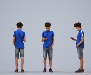 00352_Lucas005 Teen mixed-race male standing in public space with smartphone