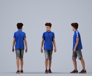 00352_Lucas004 Teen mixed-race male waiting in public space wearing casual summer clothing