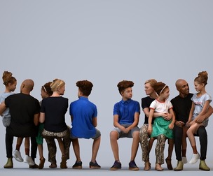 00355_Sophie020 Adult diverse people sitting together bonding in casual summer home setting