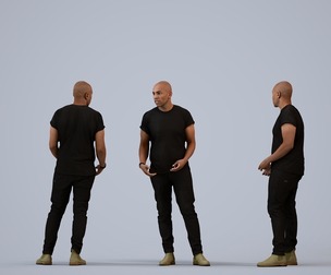 00356_Carl007 Adult Black man waiting in public space wearing autumn attire