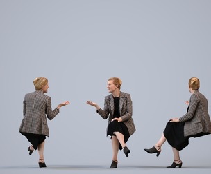 00362_Sophie009 Adult Caucasian woman talking in office wearing autumn or spring business attire