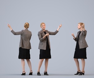00362_Sophie006 Adult Caucasian woman presenting in office wearing autumn or spring business attire