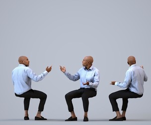 00363_Carl015 Adult Black male presenting in office wearing transitional seasonal business attire