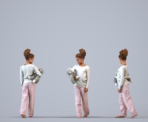 00364_Evie008 Young mixed-race girl relaxing at home in transitional seasonal clothing