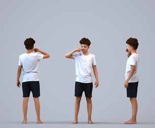 00367_Lucas004 Teen mixed-race male standing casually at home in summer clothing
