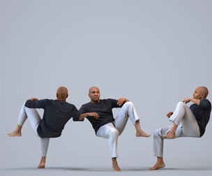 00369_Carl005 Adult Black male relaxing at home in casual autumn or spring attire