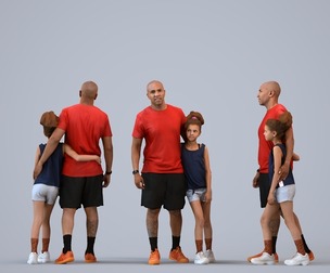 00372_Evie008 Mixed ethnicity adults bonding in summer sportswear for active spaces