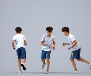 00374_Lucas004 Teen mixed-ethnicity boy running in casual summer sportswear for active spaces