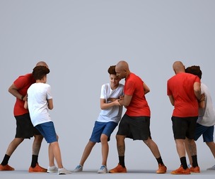 00374_Lucas010 Young mixed-race male exercising in summer sportswear for fitness environments