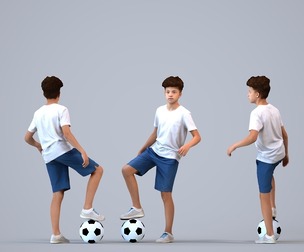 00374_Lucas006 Teen mixed-race male exercising in summer sportswear for fitness visualization