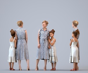 00376_Evie005 Mixed-race Caucasian woman and child bonding in casual summer attire