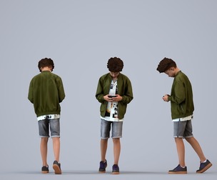00378_Lucas004 Teen mixed male walking publicly with smartphone in transitional seasonal clothing
