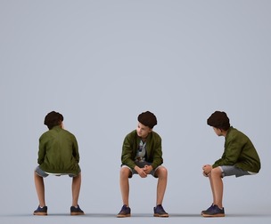 00378_Lucas007 Teen mixed-race male waiting in public space wearing autumn or spring attire