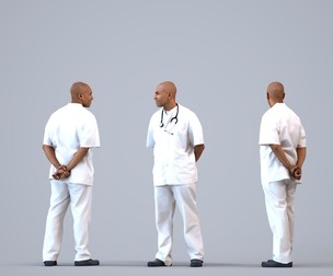 00379_Carl006 Adult Black man waiting in casual summer attire for architectural spaces