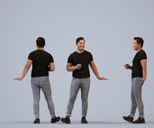 00380_Mansur007 Adult Asian man standing in casual summer attire for public space visualization