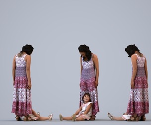 00382_Susila010 Adult Asian woman bonding with child at home in summer casual wear