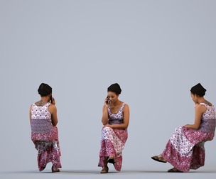 00382_Susila020 Adult Asian woman calling on smartphone at home