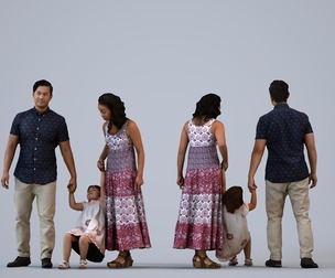 00382_Susila007 Adult Asian family bonding at home in casual summer attire
