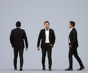 00384_Mansur004 Adult Asian man walking through office in autumn or spring business attire