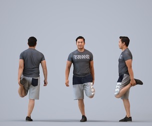 00386_Mansur010 Adult Asian male running outdoors in summer sportswear