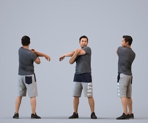 00386_Mansur009 Adult Asian male exercising in sports attire for fitness environments