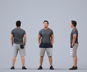 00386_Mansur013 Adult Asian man waiting in sports venue wearing athletic apparel