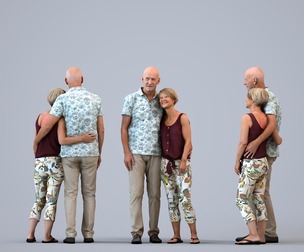 00388_Julie015 Senior Caucasian adults bonding together in public summer setting