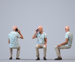 00389_James012 Senior Caucasian man calling on smartphone at home in summer attire