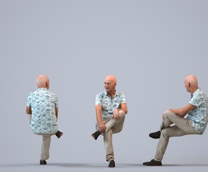00389_James009 Senior Caucasian man relaxing at home in casual summer clothing