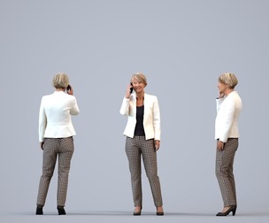 00390_Julie008 Senior Caucasian woman making phone call in professional office setting